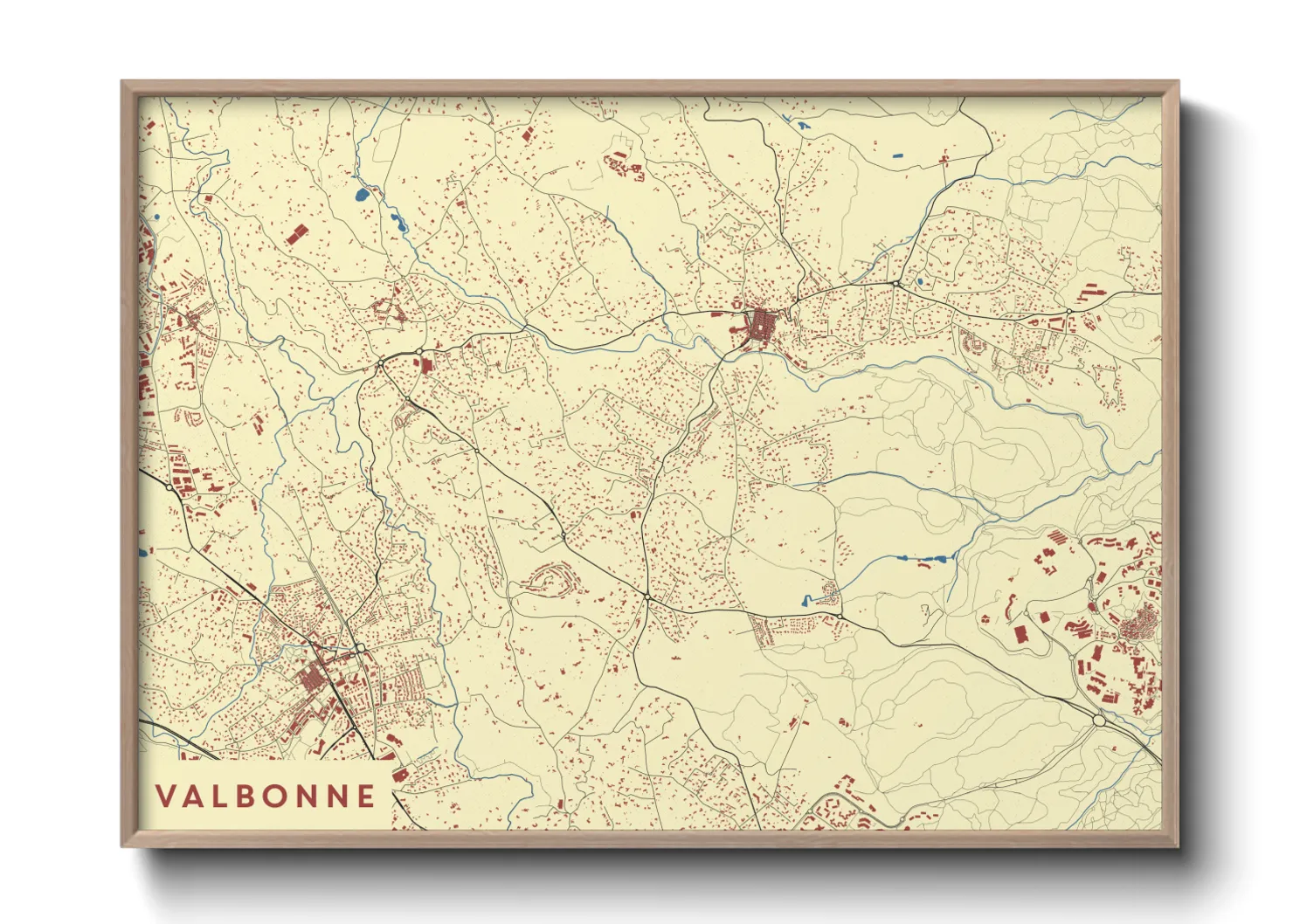 Une affiche de carte sur Valbonne