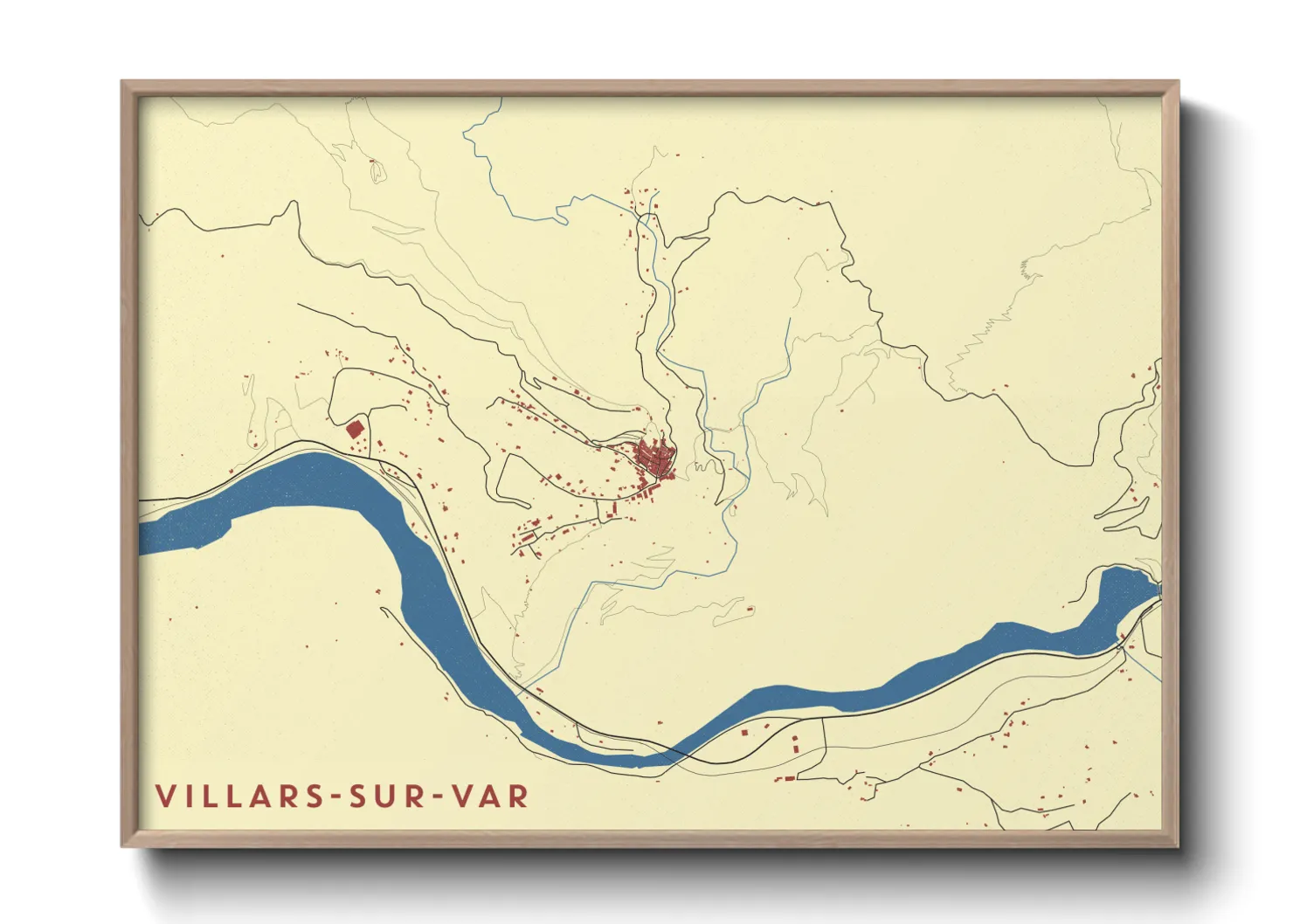 Une affiche de carte sur Villars-sur-Var