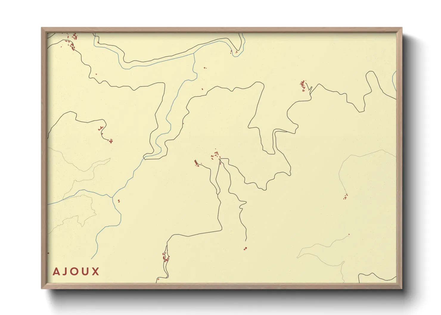Une affiche de carte sur Ajoux
