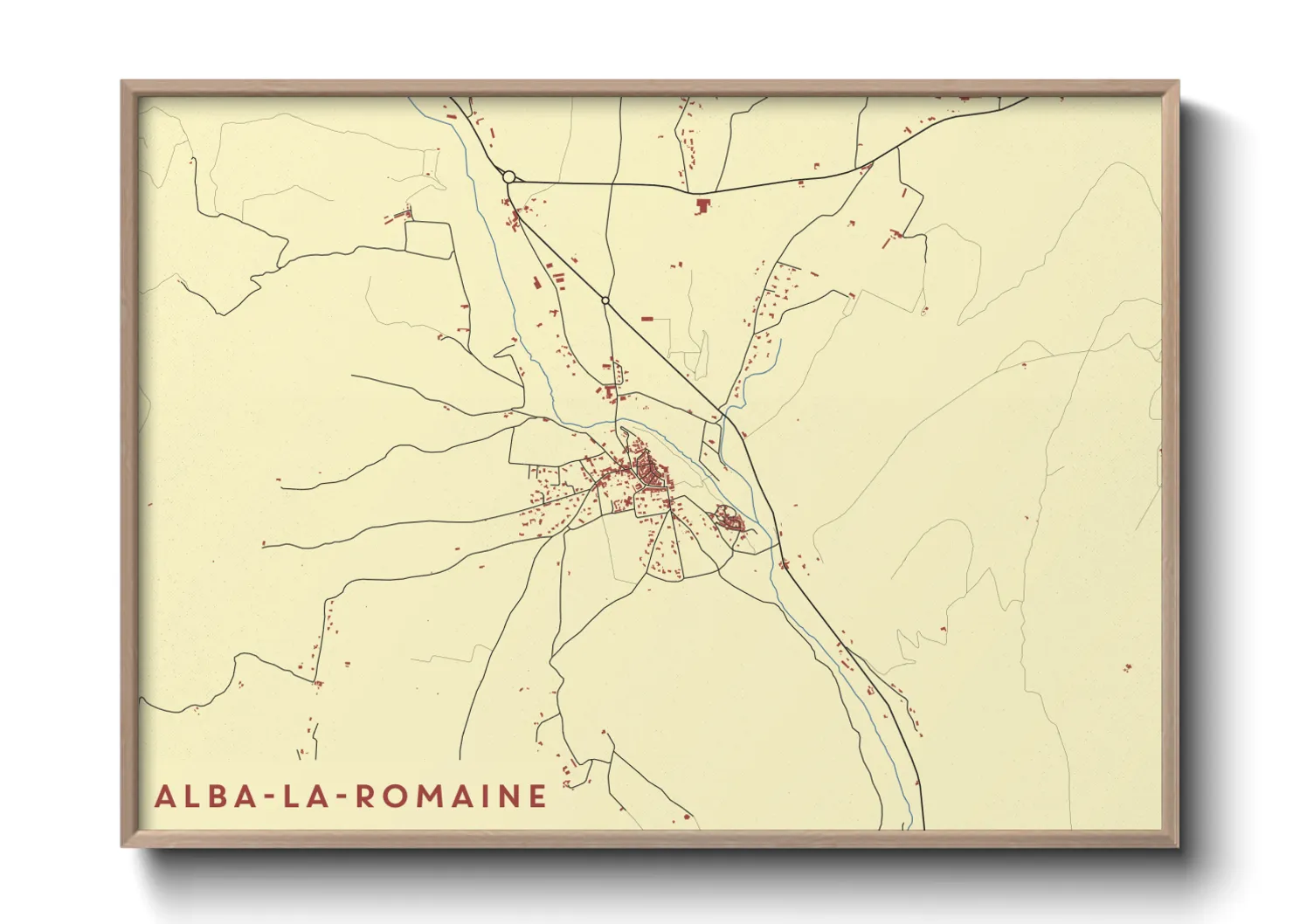 Une affiche de carte sur Alba-la-Romaine