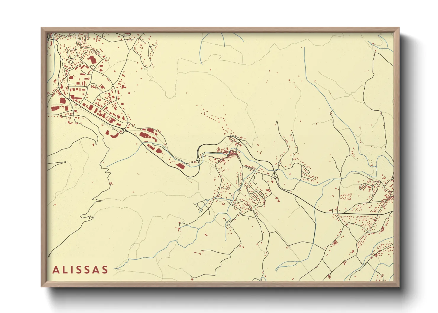 Une affiche de carte sur Alissas