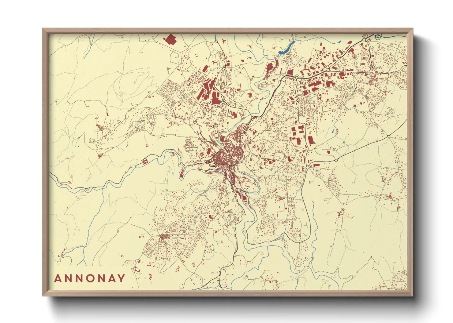 Une affiche de carte sur Annonay