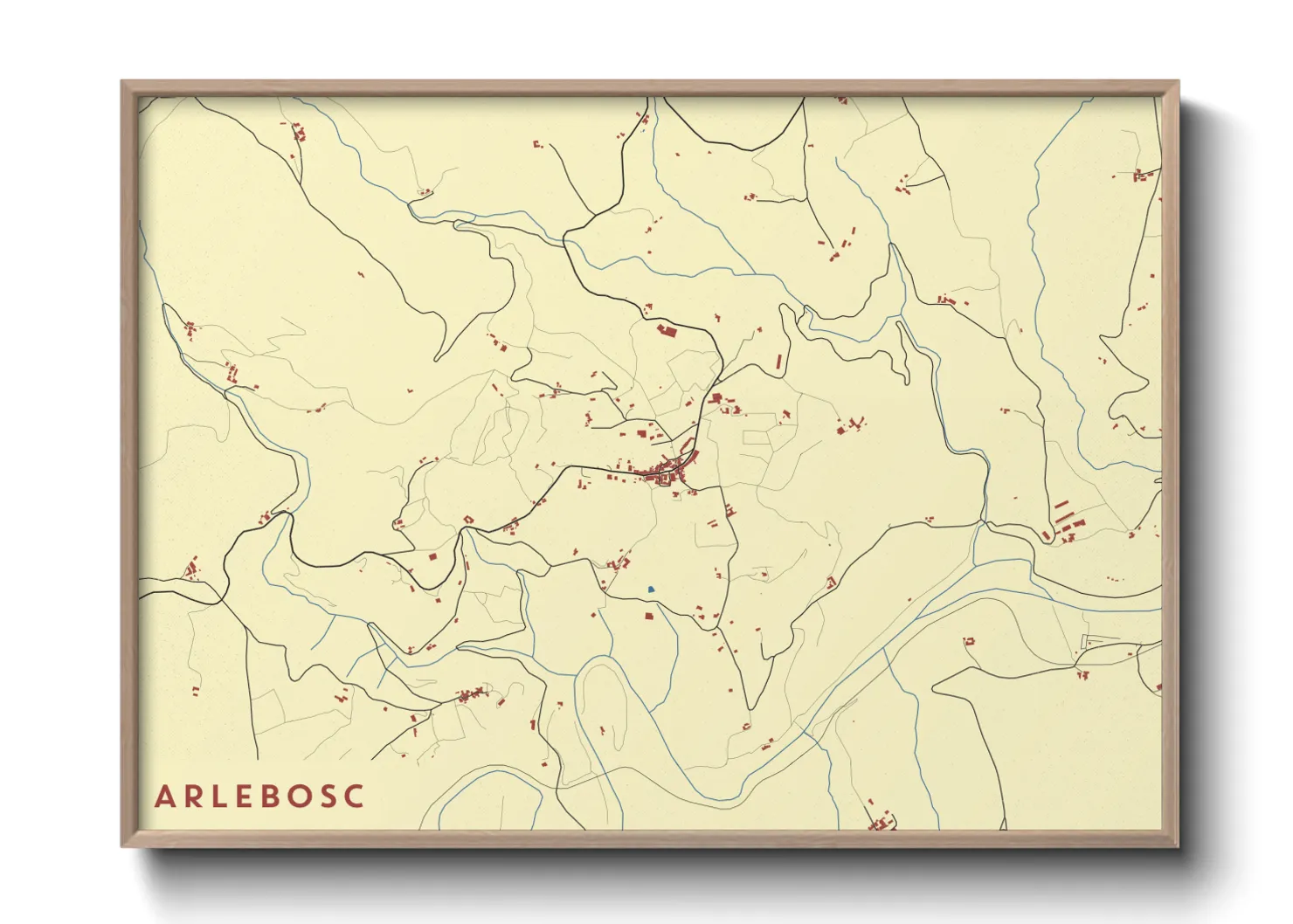 Une affiche de carte sur Arlebosc