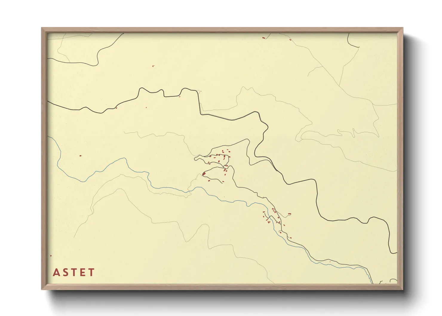 Une affiche de carte sur Astet