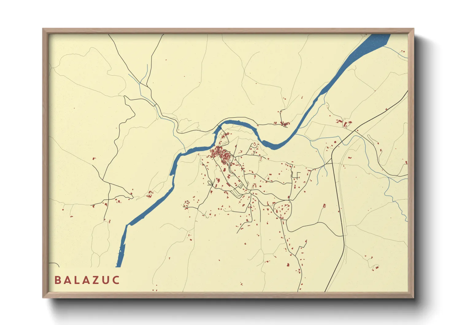 Une affiche de carte sur Balazuc
