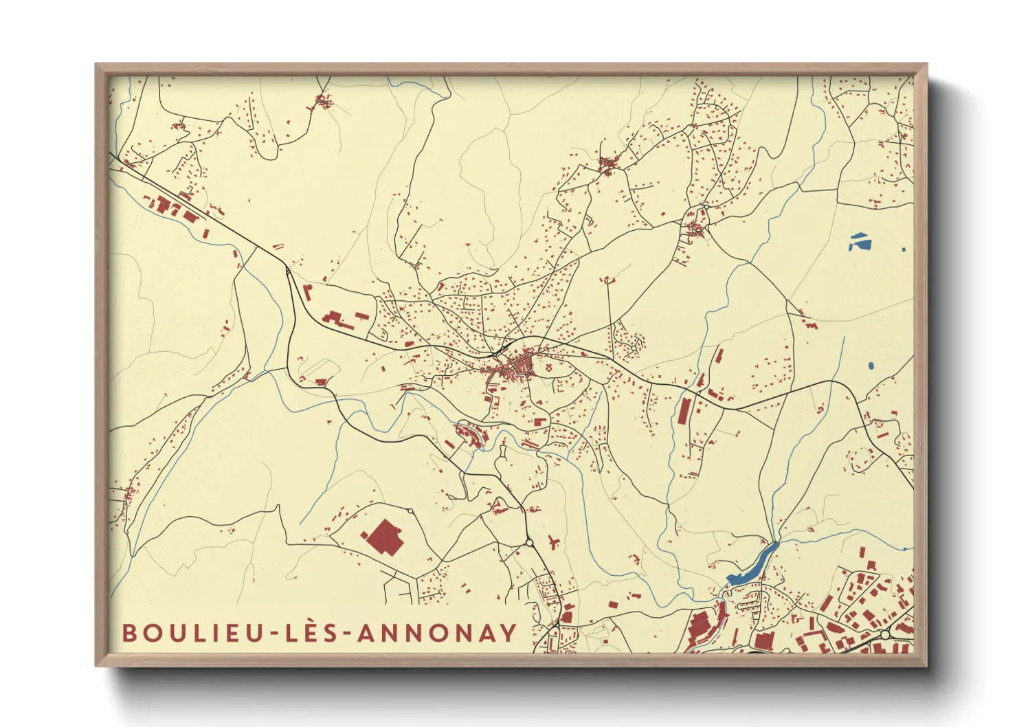 Une affiche de carte sur Boulieu-lès-Annonay