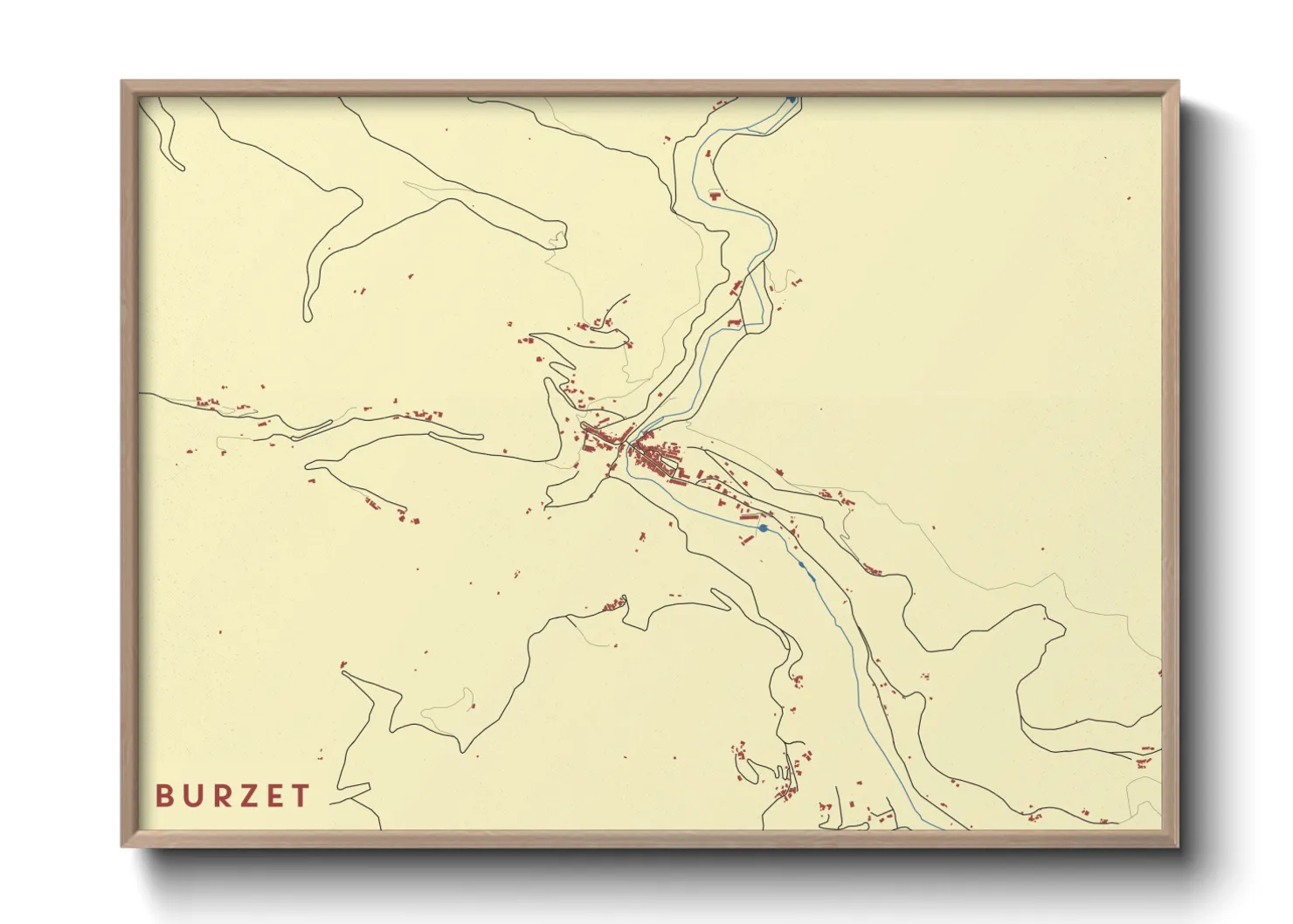 Une affiche de carte sur Burzet
