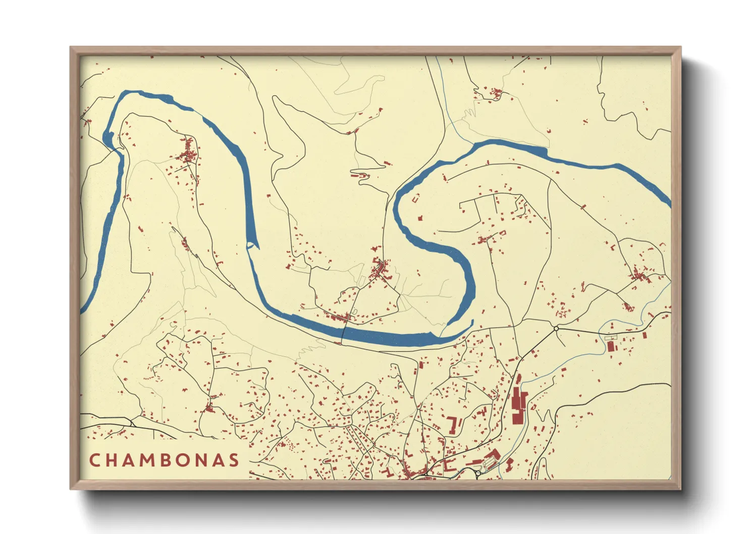 Une affiche de carte sur Chambonas
