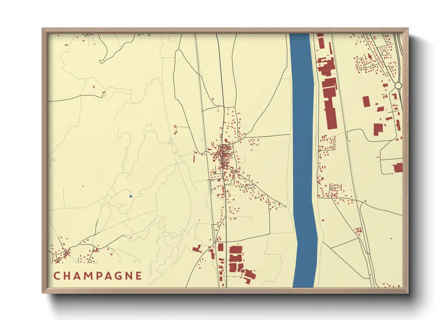 Une affiche de carte sur Champagne