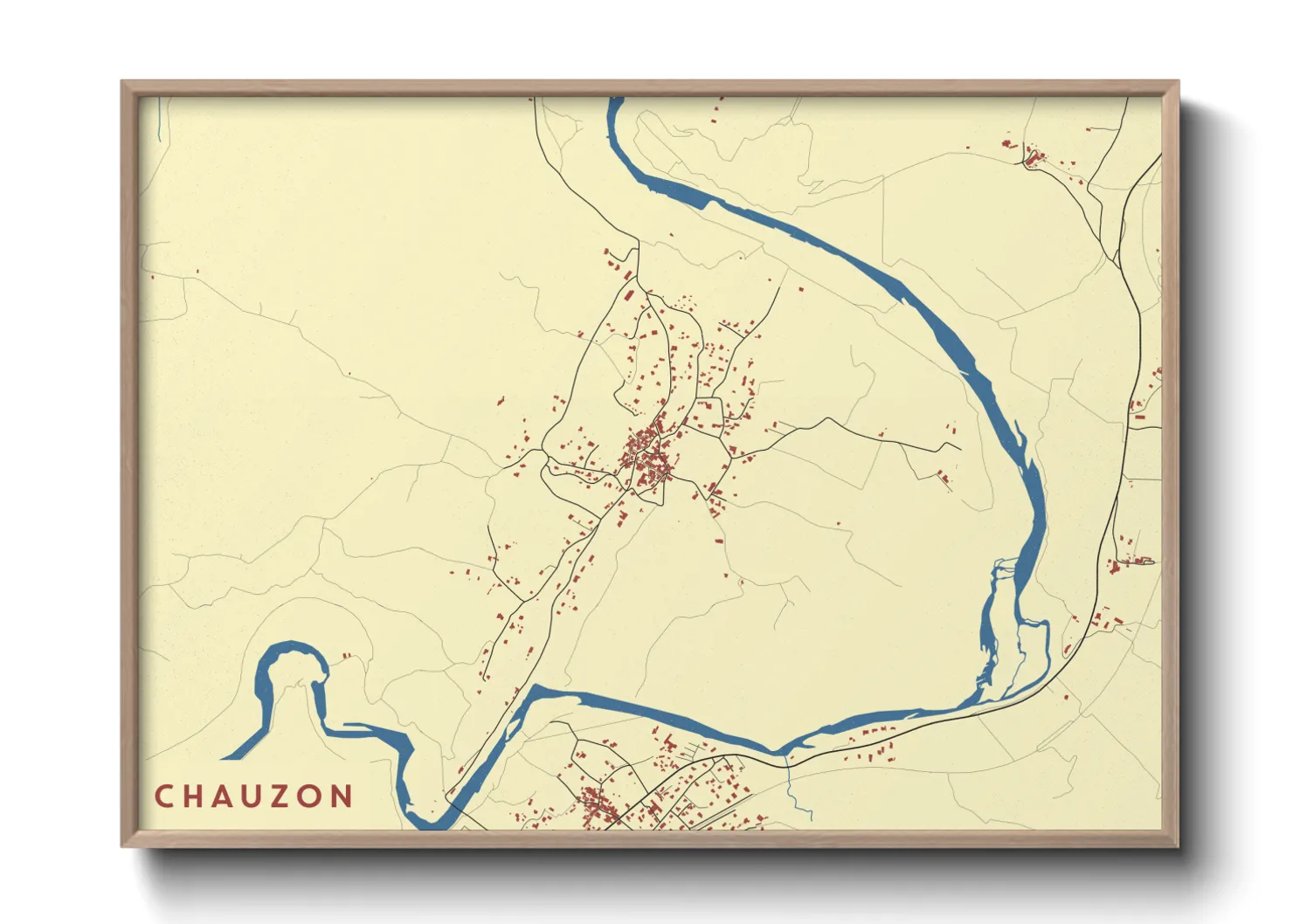 Une affiche de carte sur Chauzon