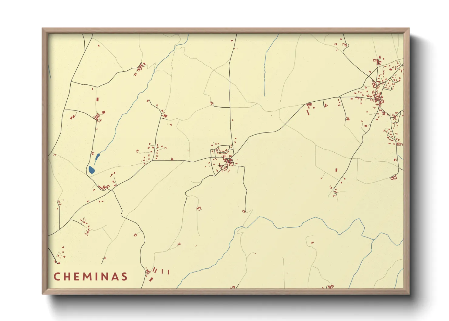 Une affiche de carte sur Cheminas