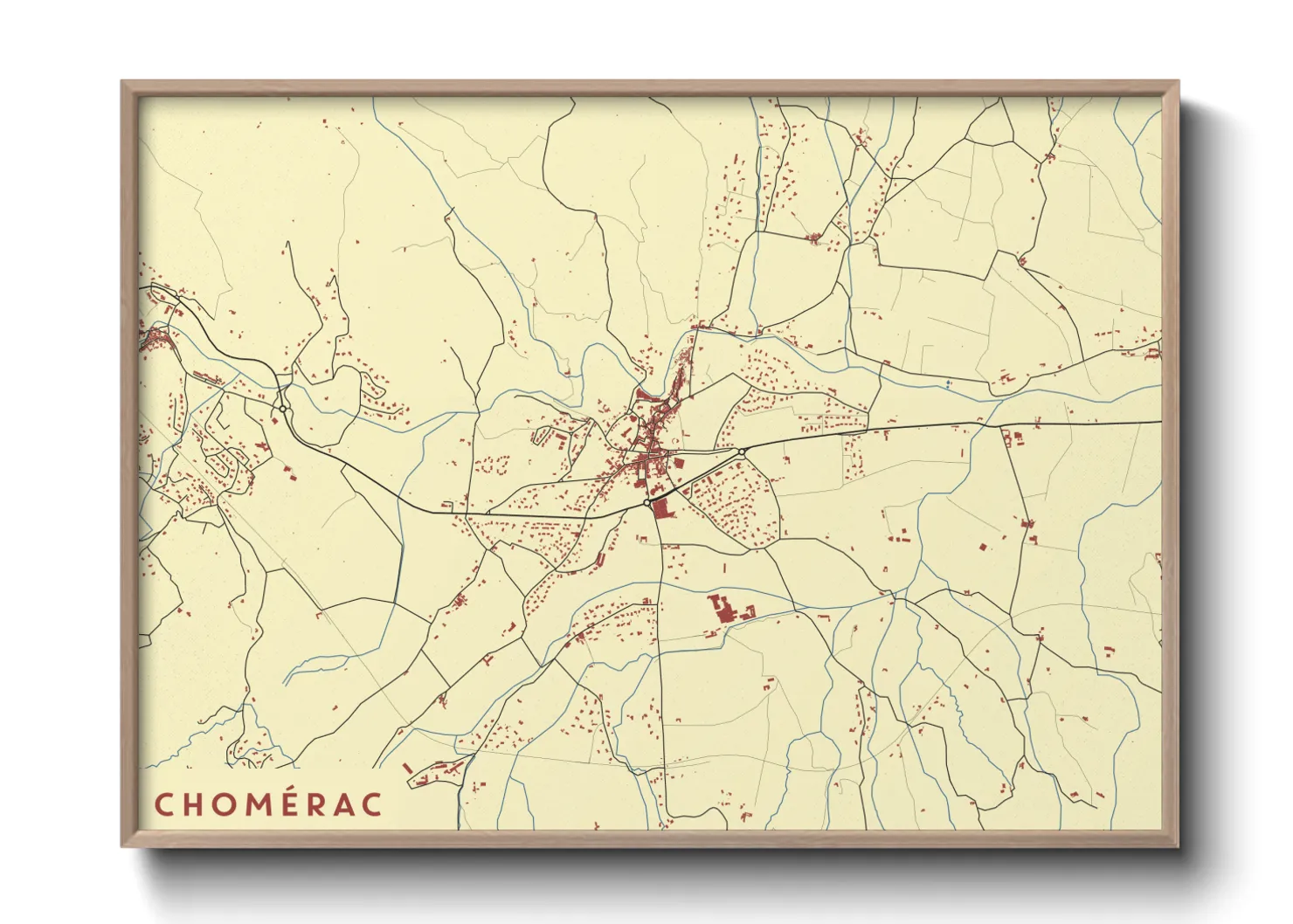 Une affiche de carte sur Chomérac