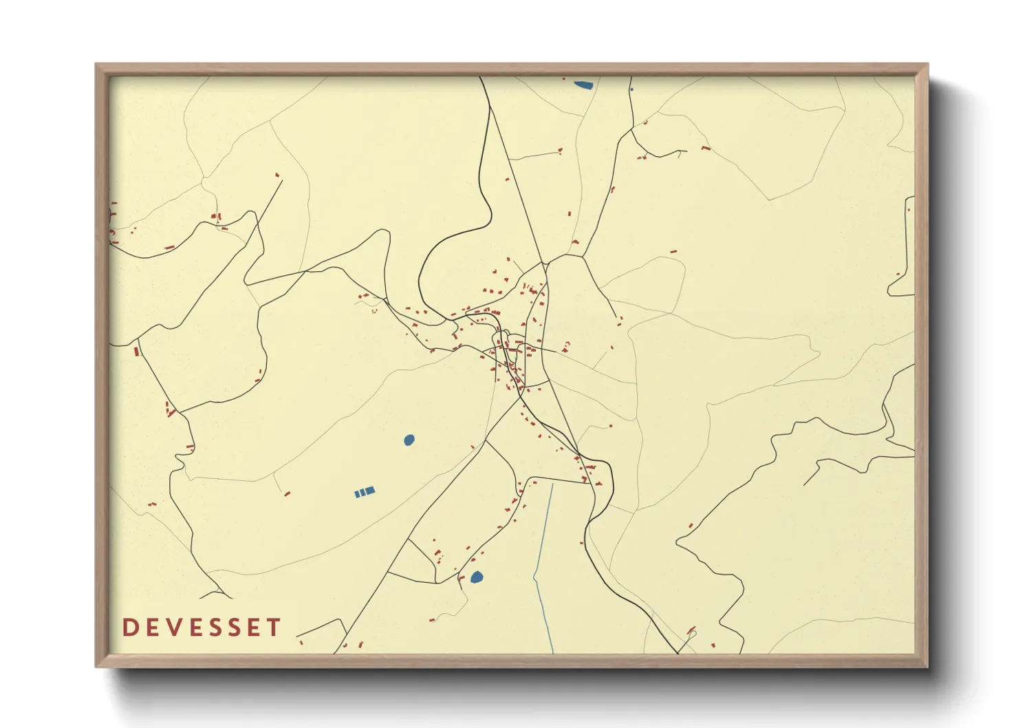 Une affiche de carte sur Devesset