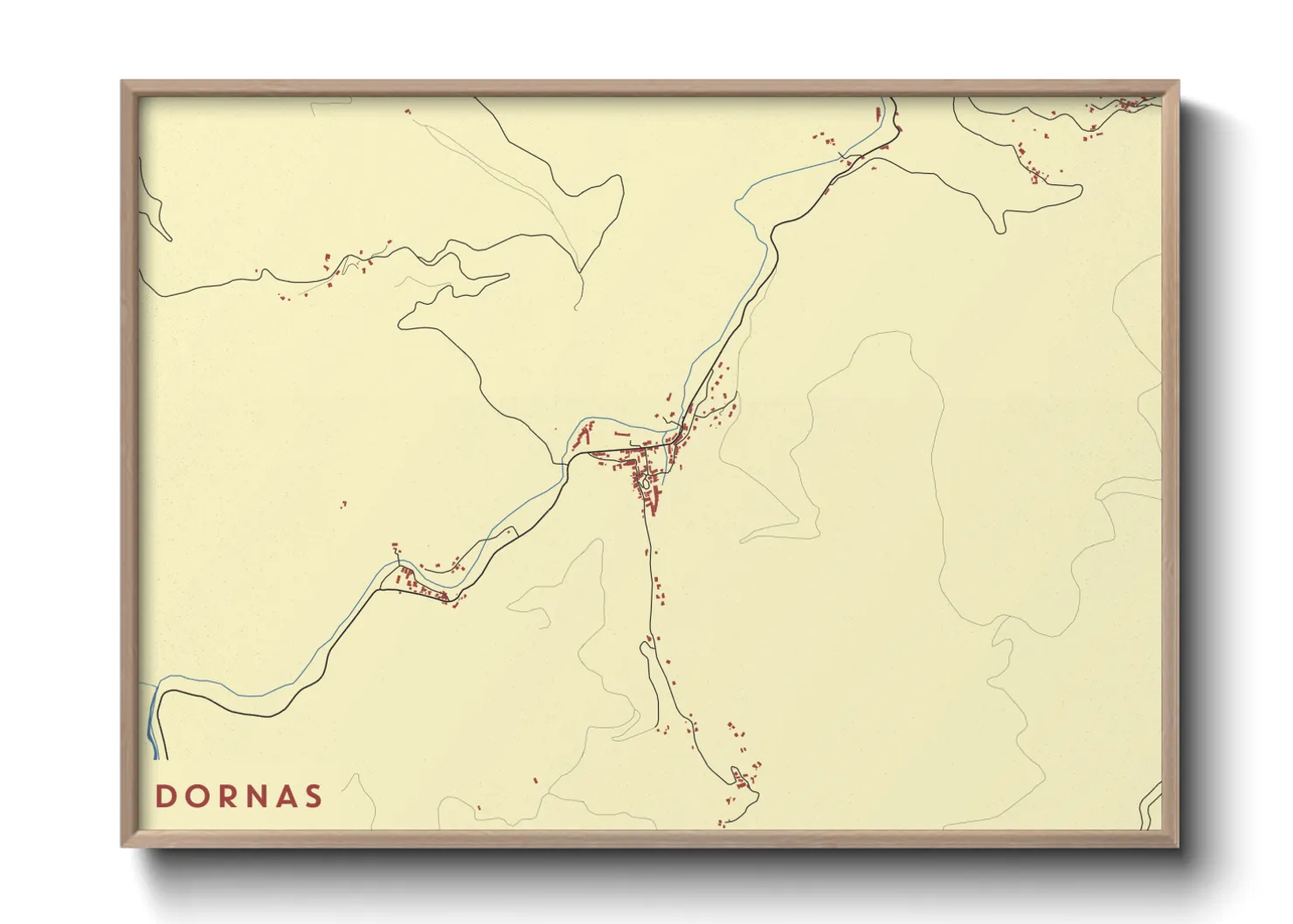 Une affiche de carte sur Dornas