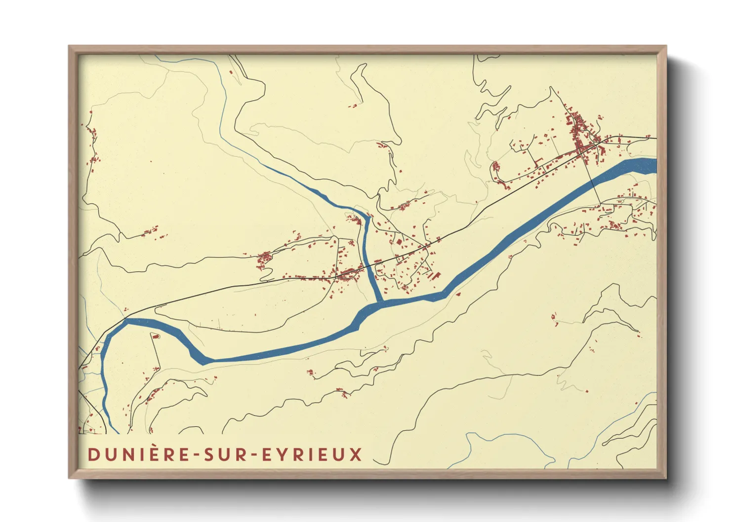 Une affiche de carte sur Dunière-sur-Eyrieux