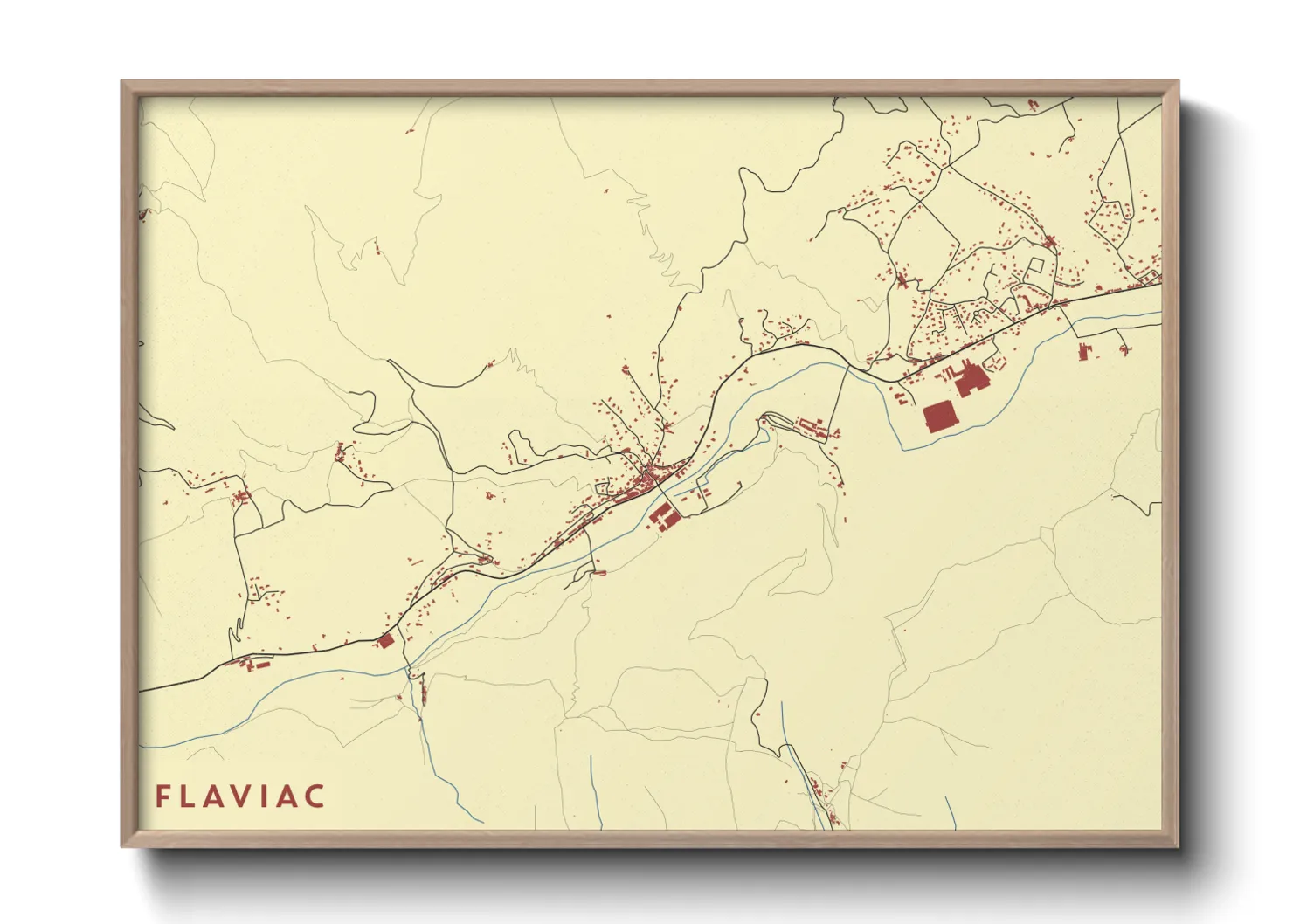 Une affiche de carte sur Flaviac