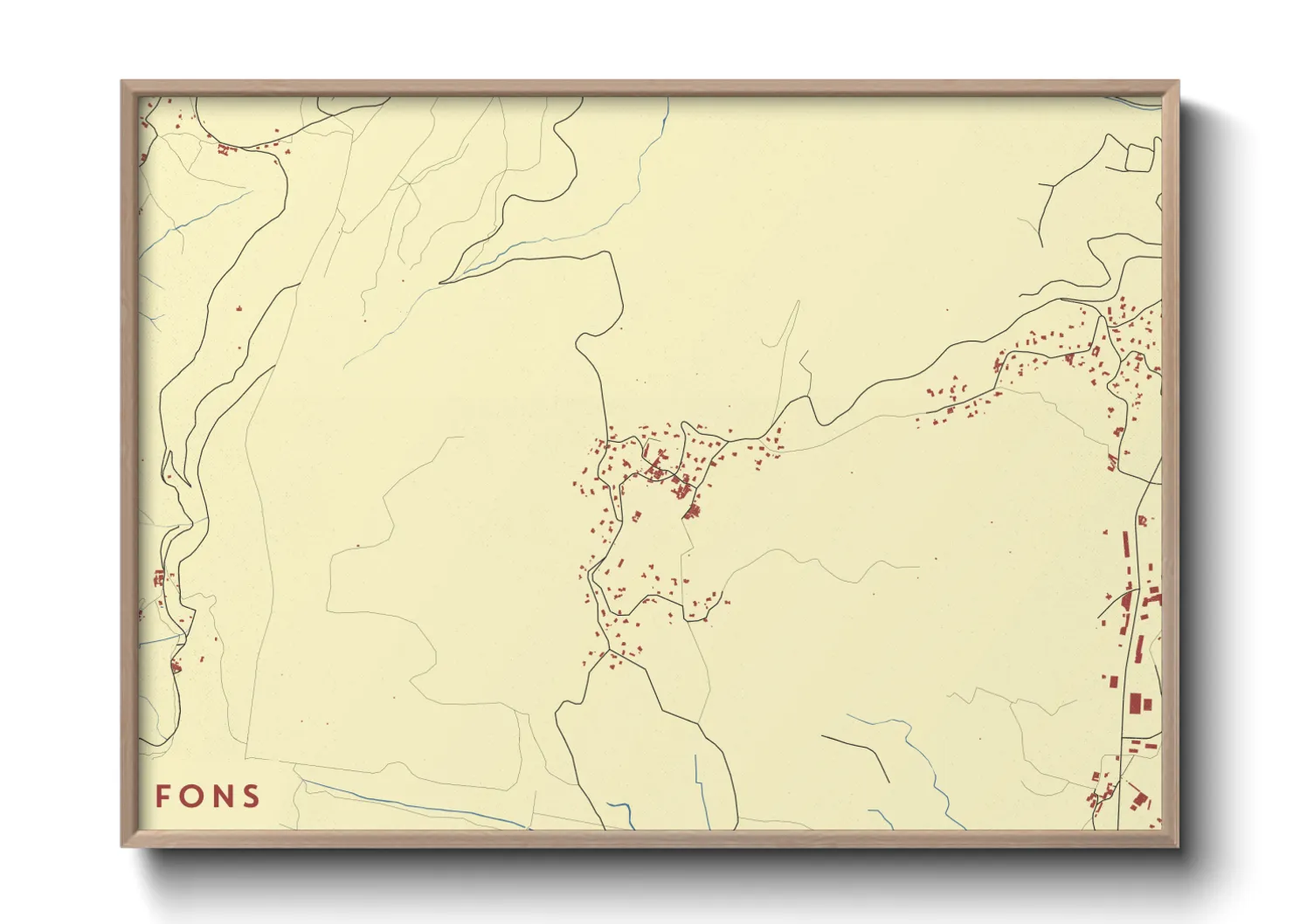 Une affiche de carte sur Fons