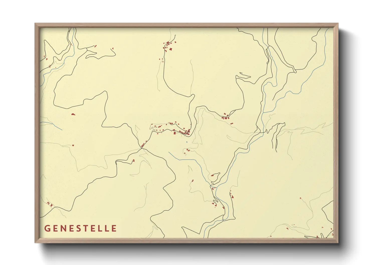 Une affiche de carte sur Genestelle