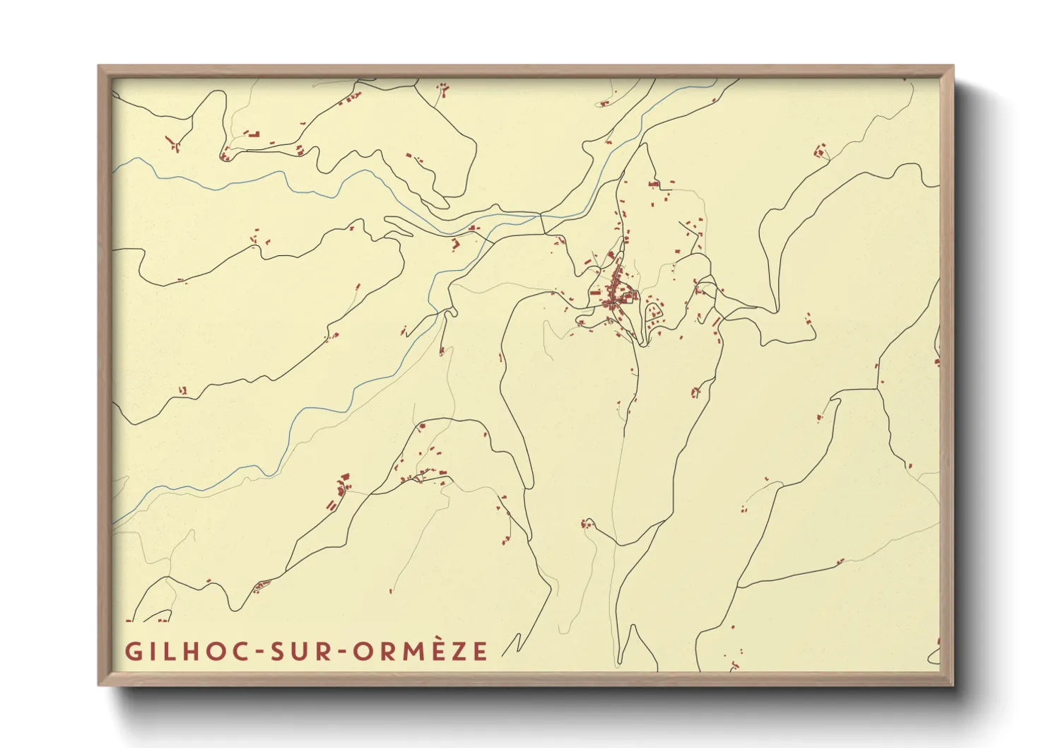 Une affiche de carte sur Gilhoc-sur-Ormèze