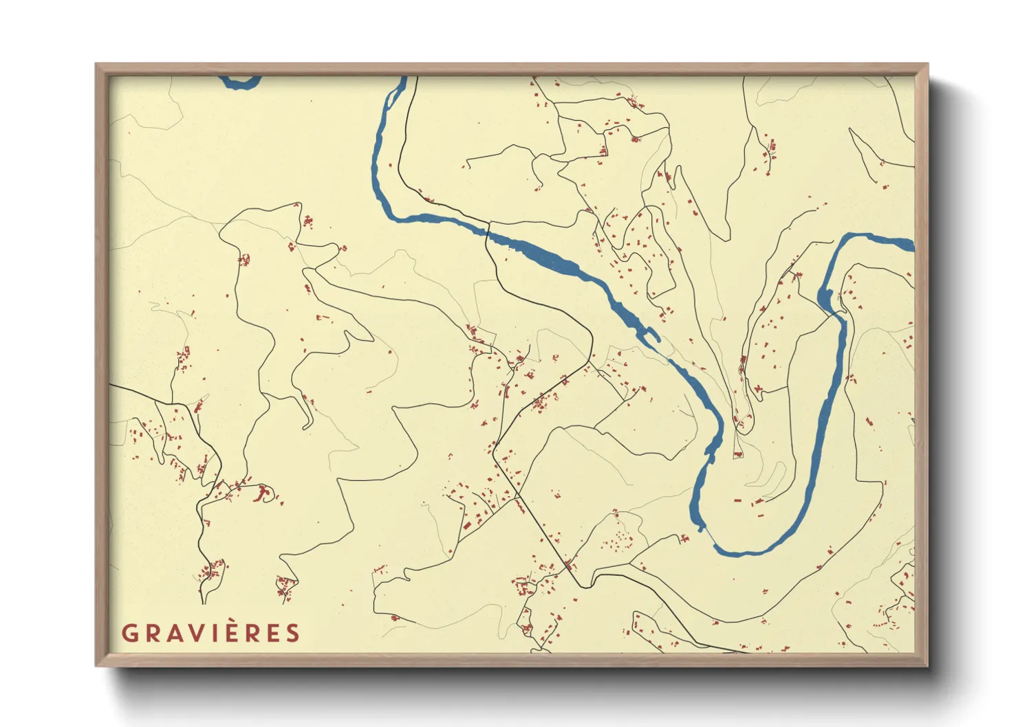 Une affiche de carte sur Gravières