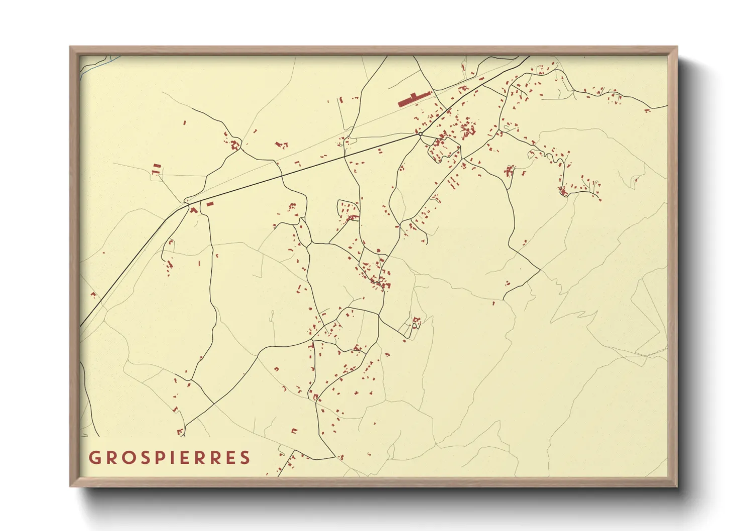Une affiche de carte sur Grospierres