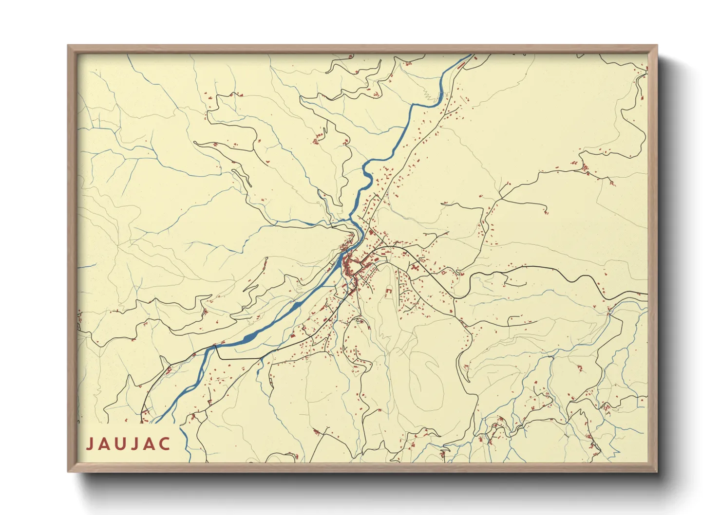 Une affiche de carte sur Jaujac