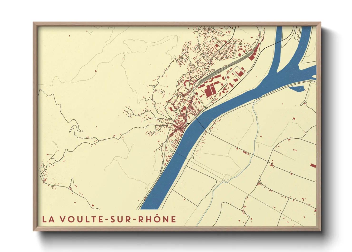 Une affiche de carte sur La Voulte-sur-Rhône