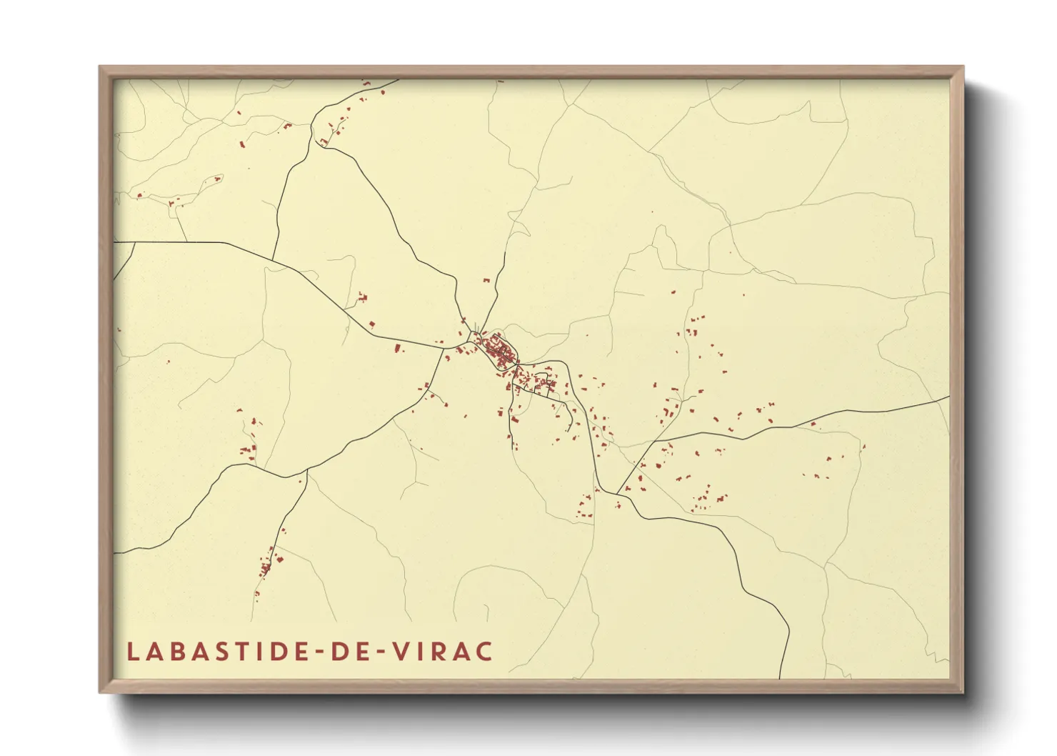 Une affiche de carte sur Labastide-de-Virac