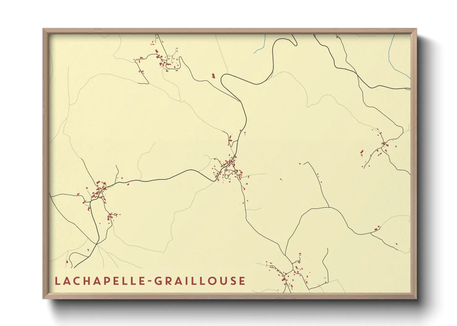 Une affiche de carte sur Lachapelle-Graillouse