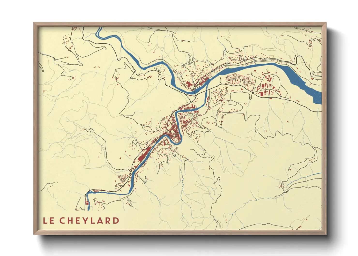 Une affiche de carte sur Le Cheylard