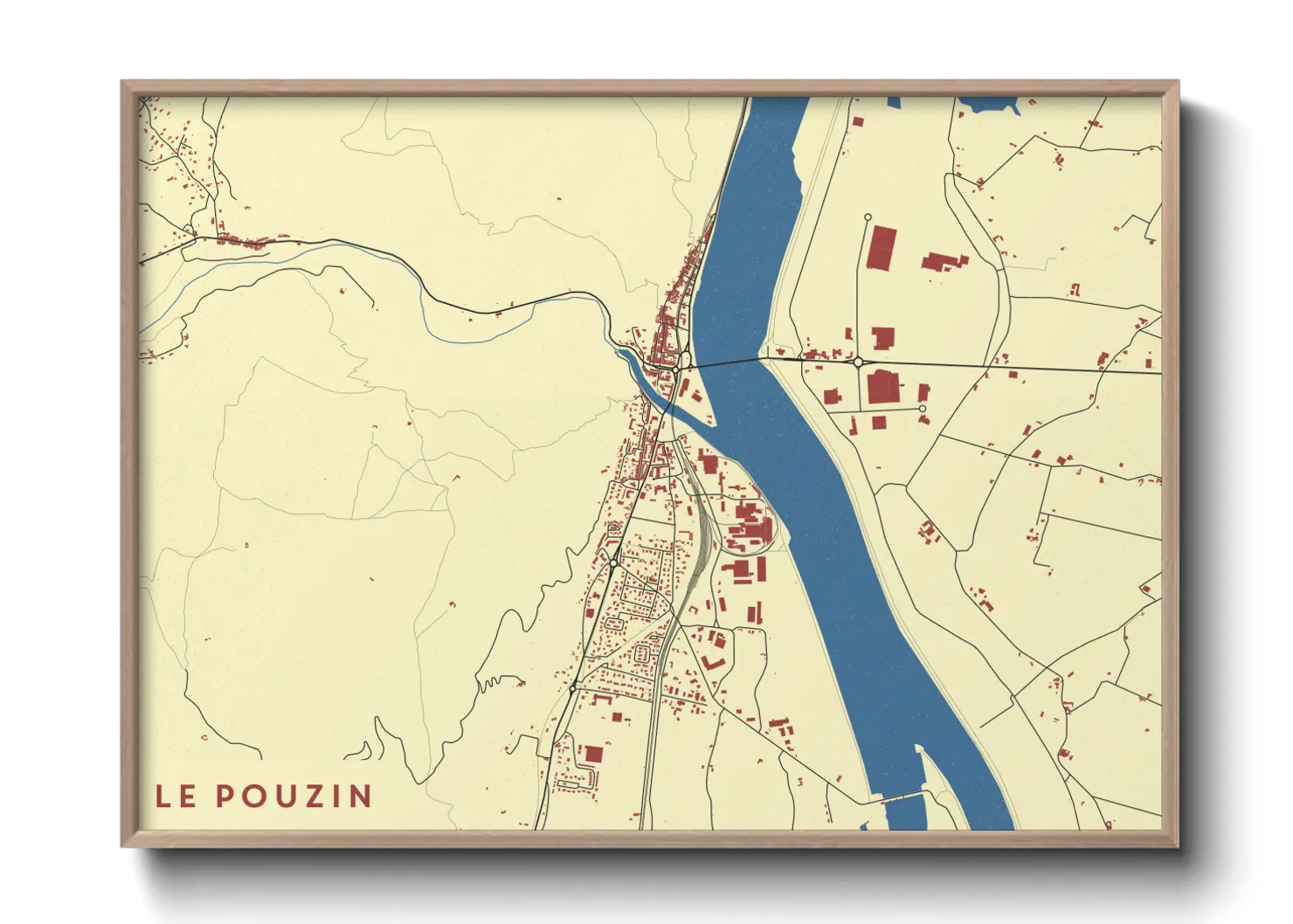 Une affiche de carte sur Le Pouzin