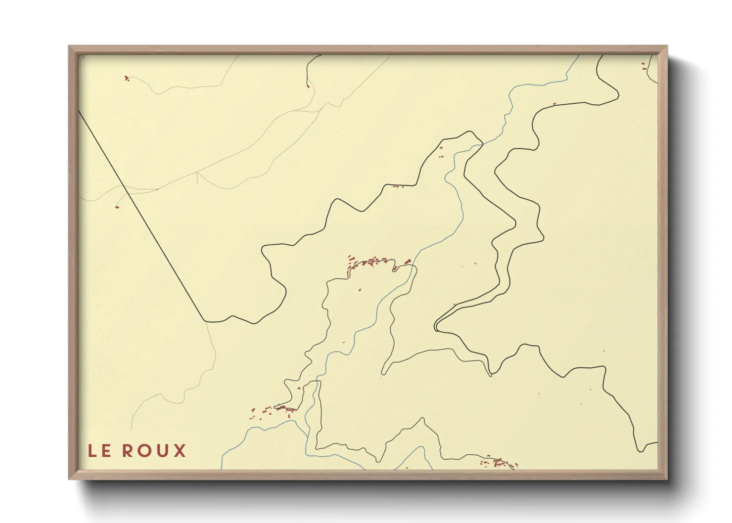 Une affiche de carte sur Le Roux