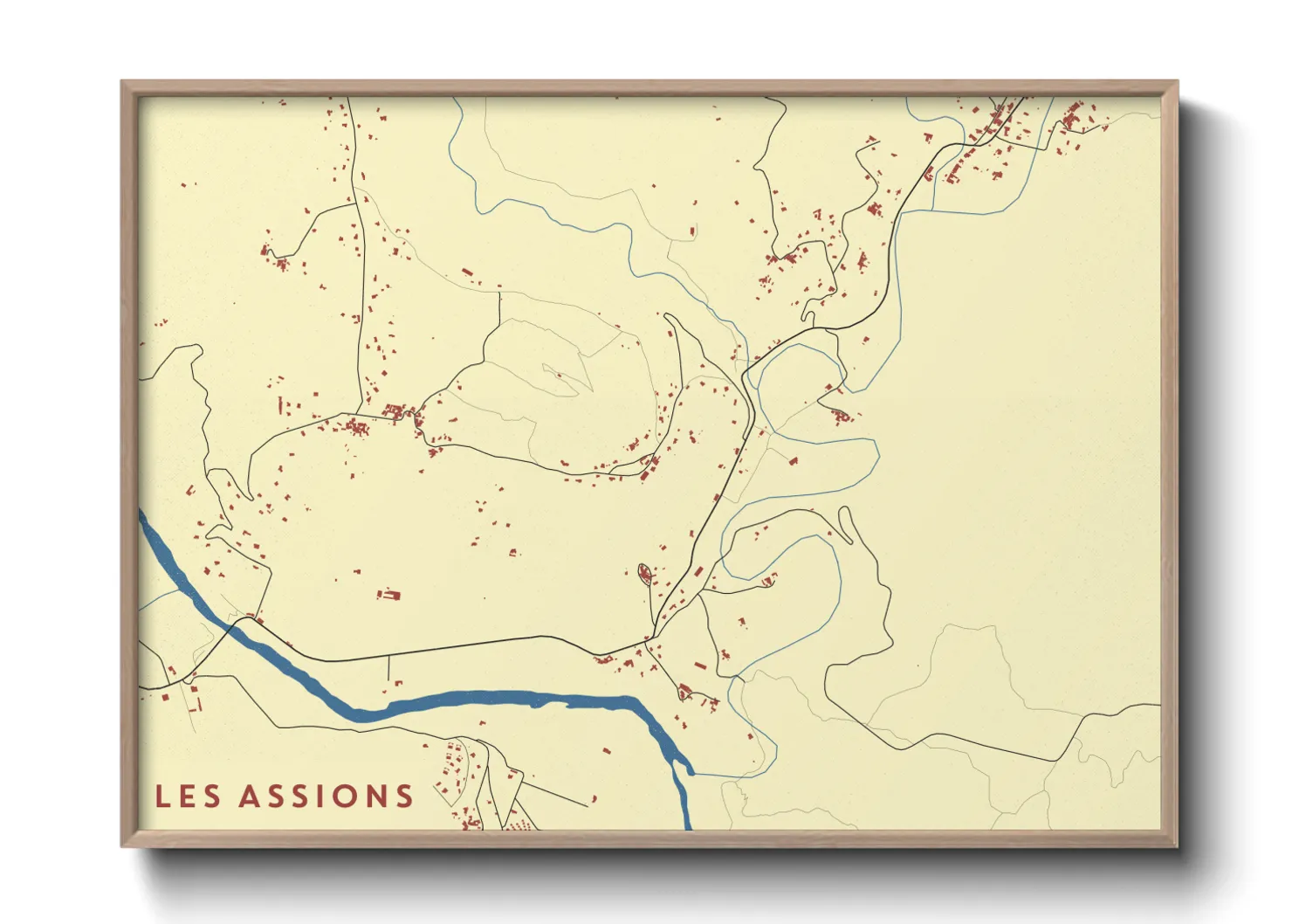 Une affiche de carte sur Les Assions