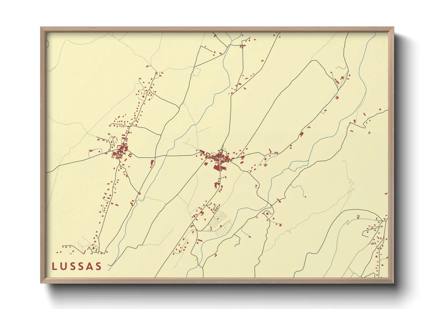 Une affiche de carte sur Lussas