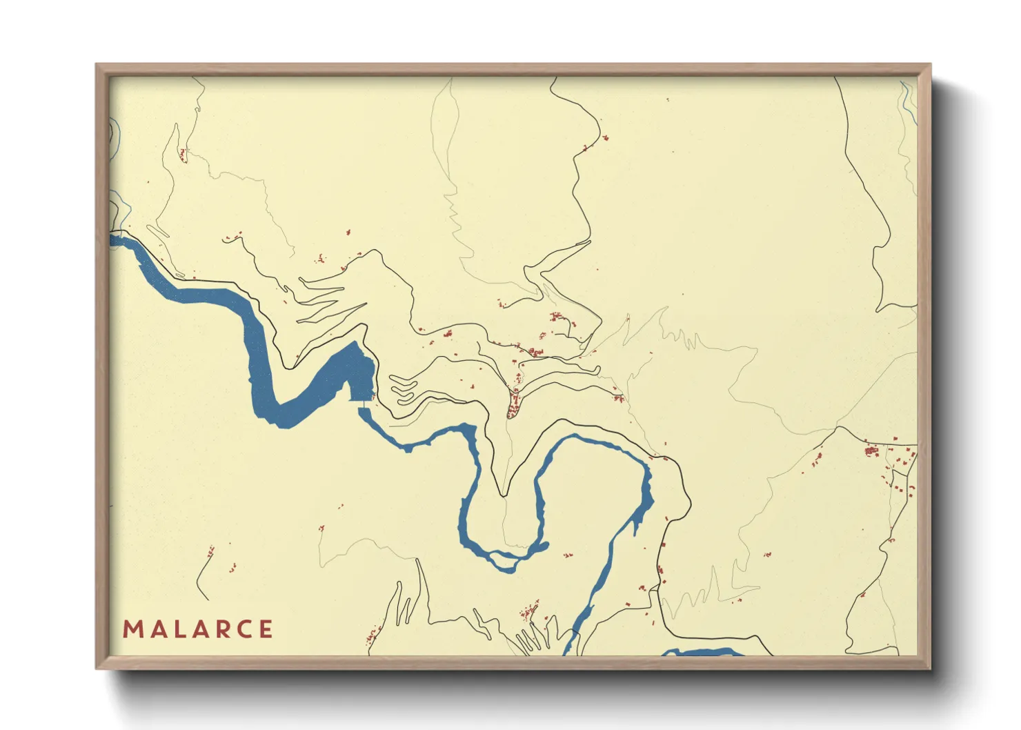 Une affiche de carte sur Malarce