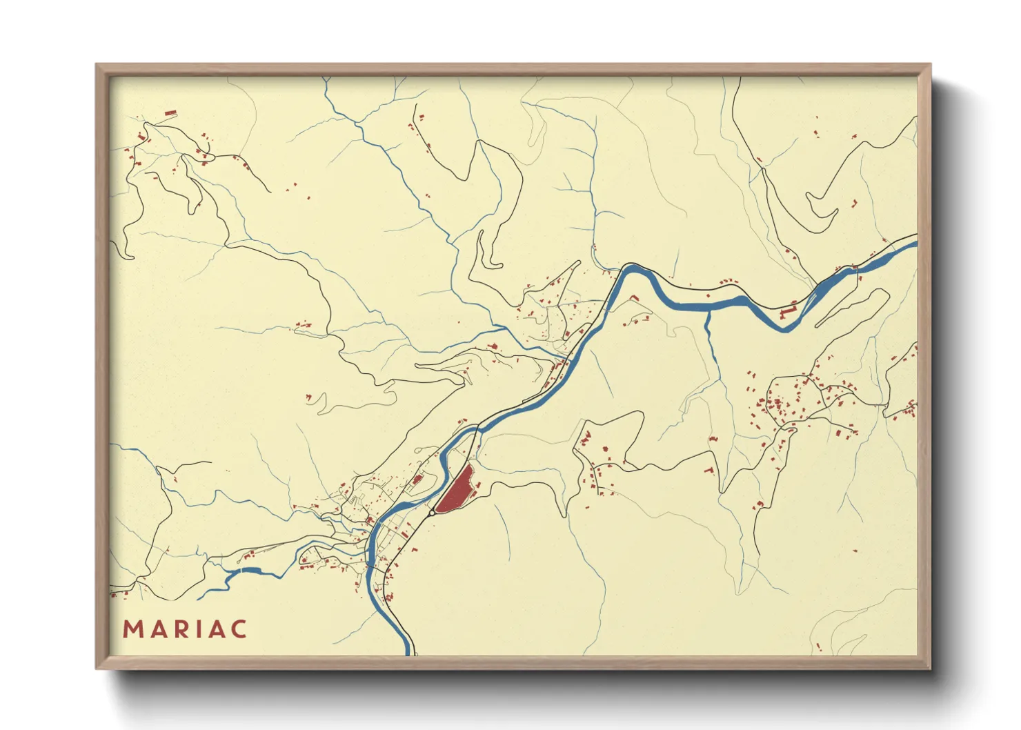 Une affiche de carte sur Mariac