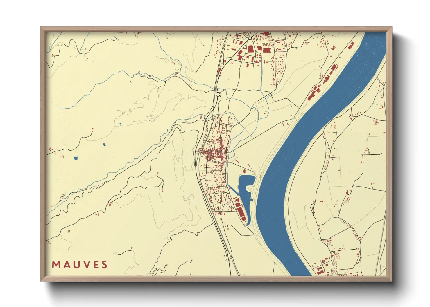 Une affiche de carte sur Mauves