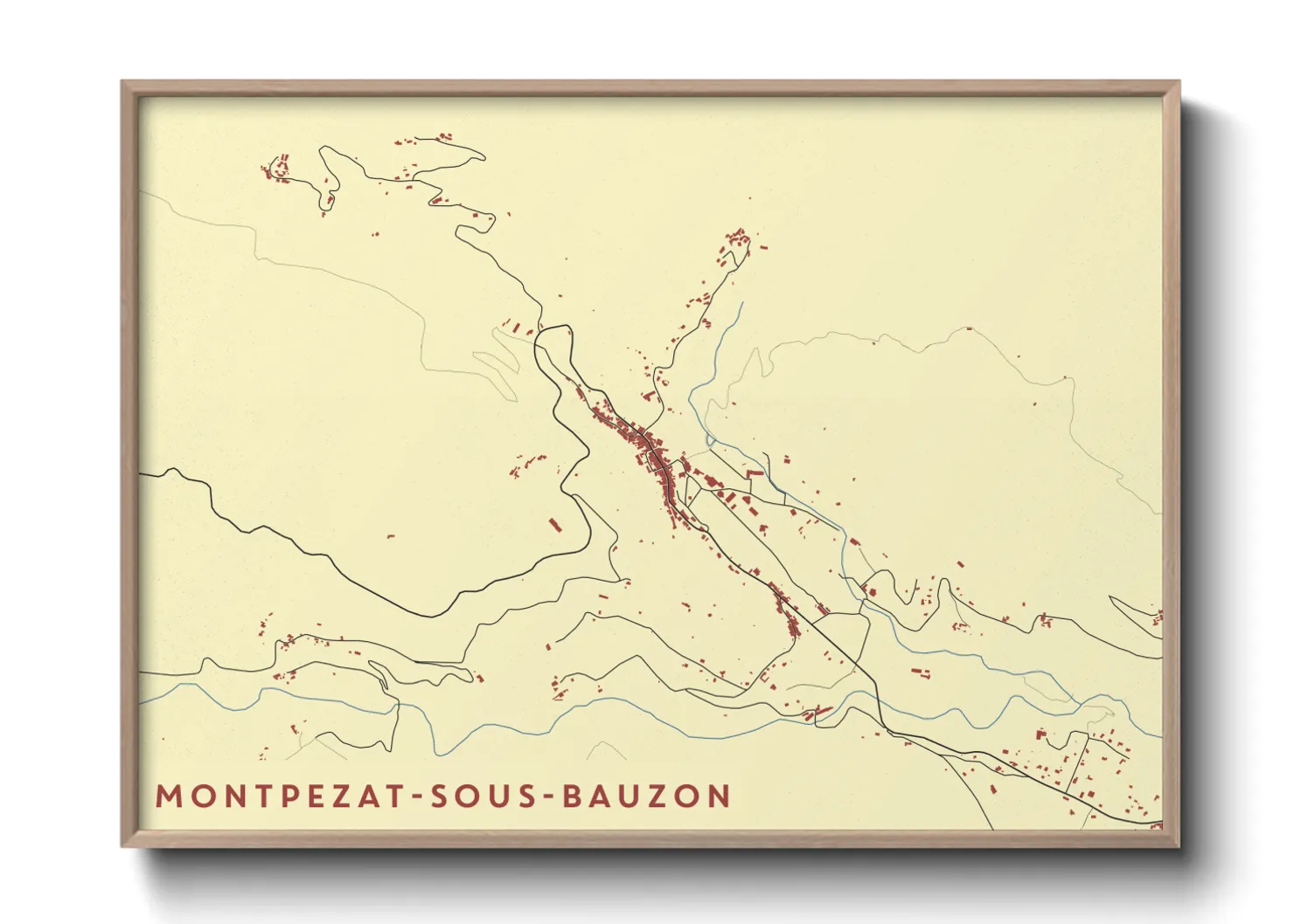 Une affiche de carte sur Montpezat-sous-Bauzon