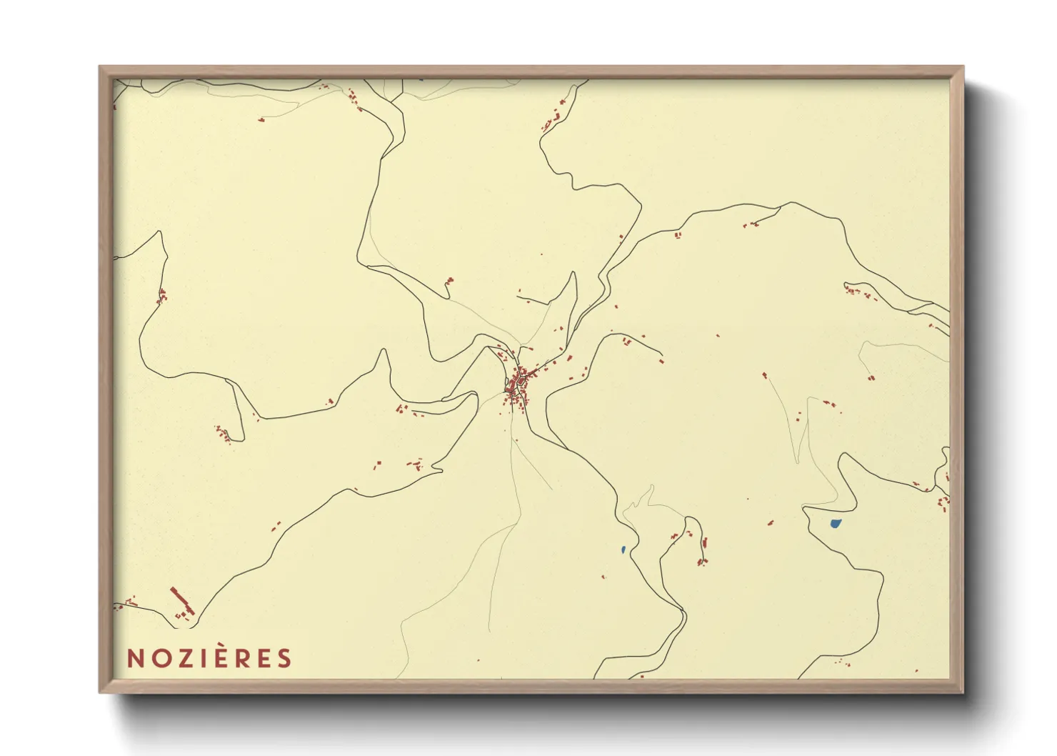 Une affiche de carte sur Nozières
