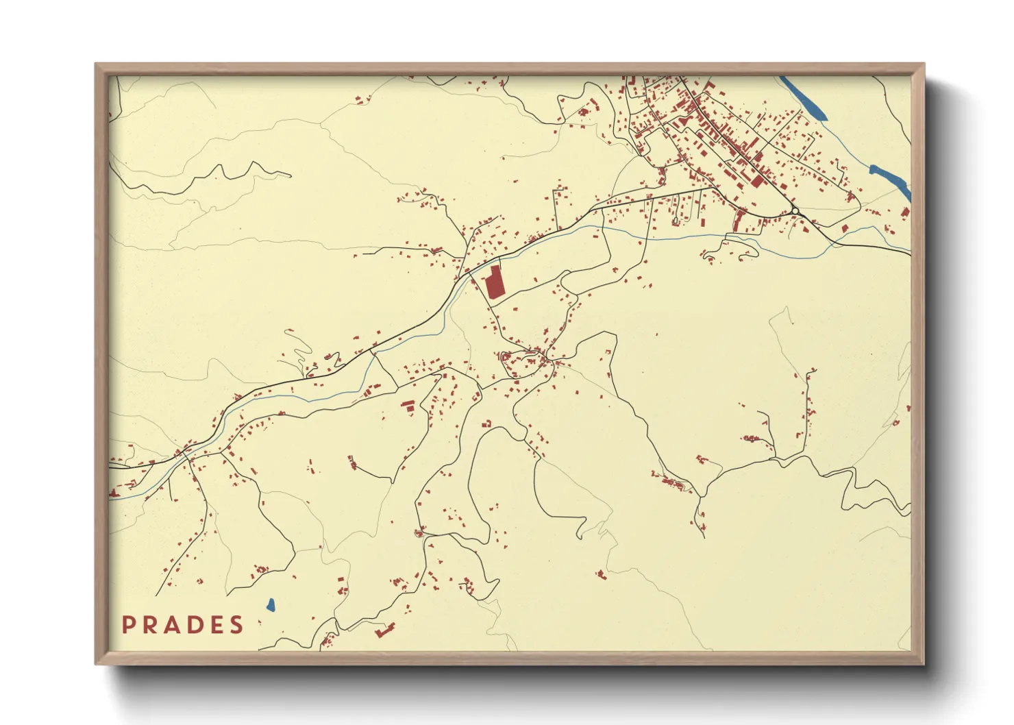 Une affiche de carte sur Prades