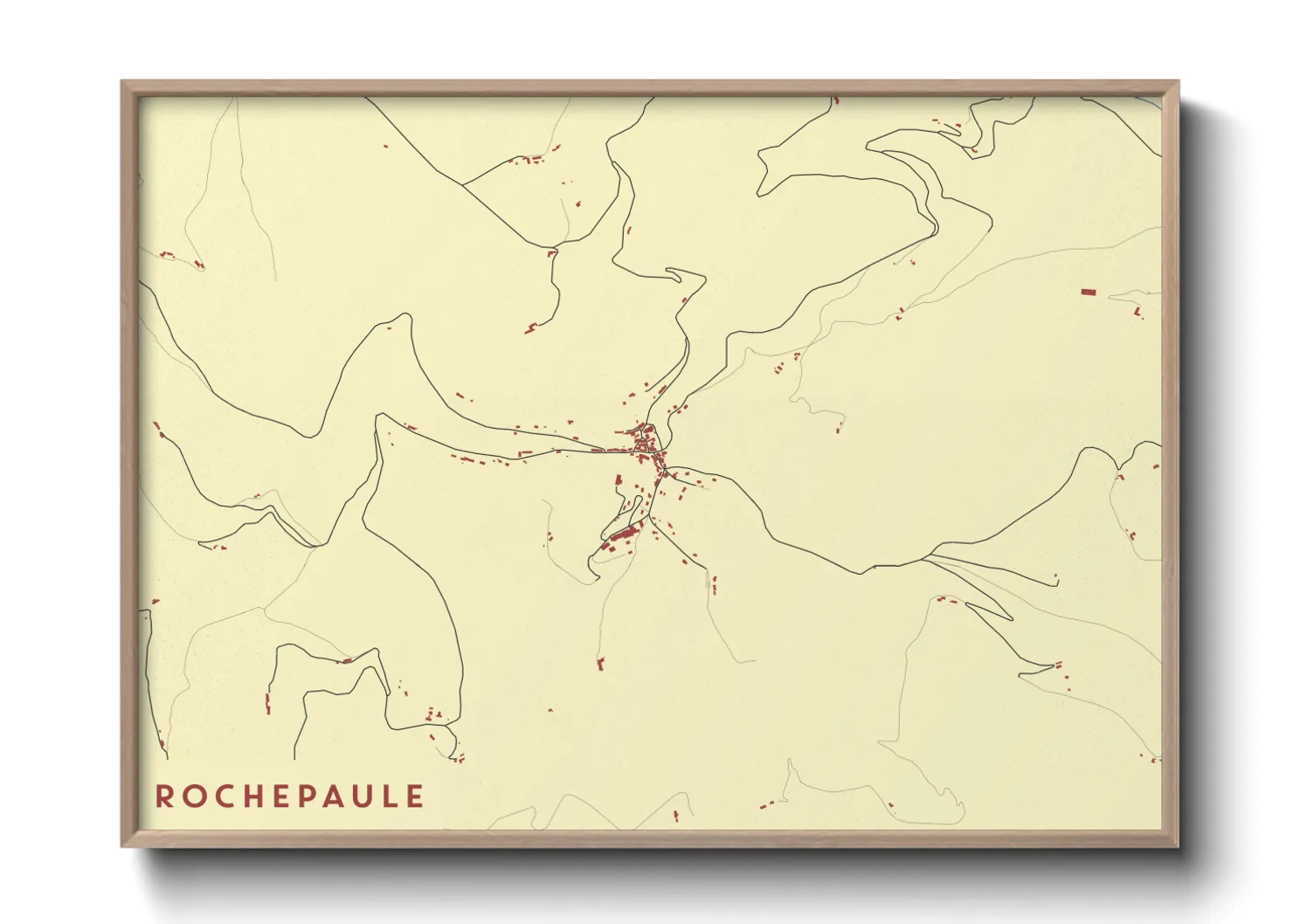 Une affiche de carte sur Rochepaule