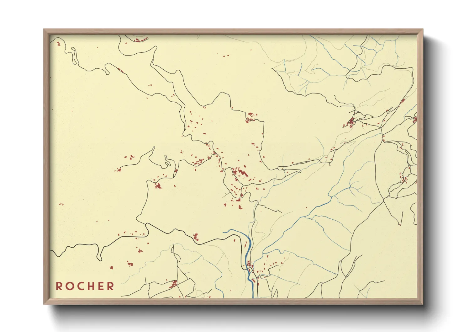 Une affiche de carte sur Rocher