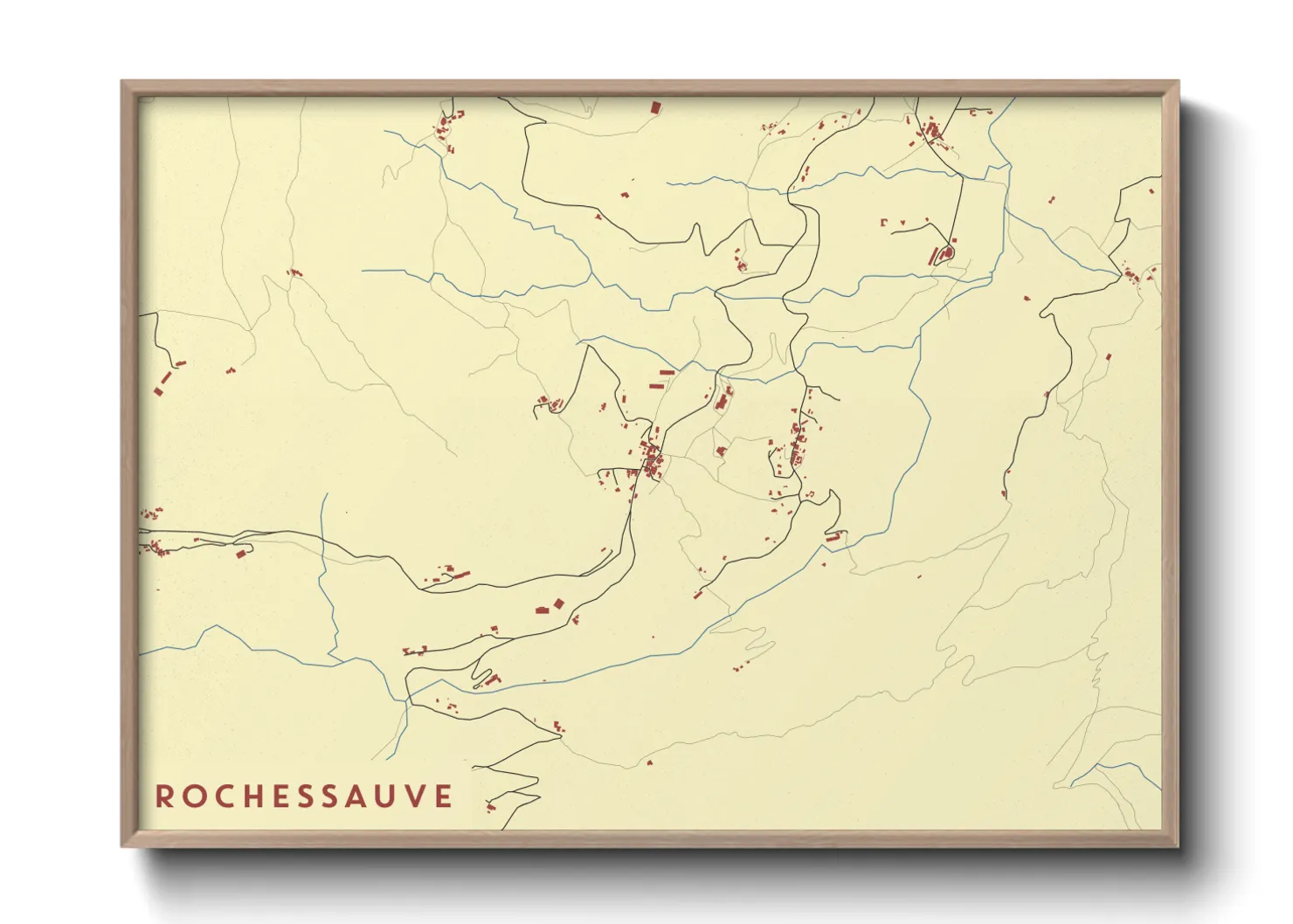 Une affiche de carte sur Rochessauve