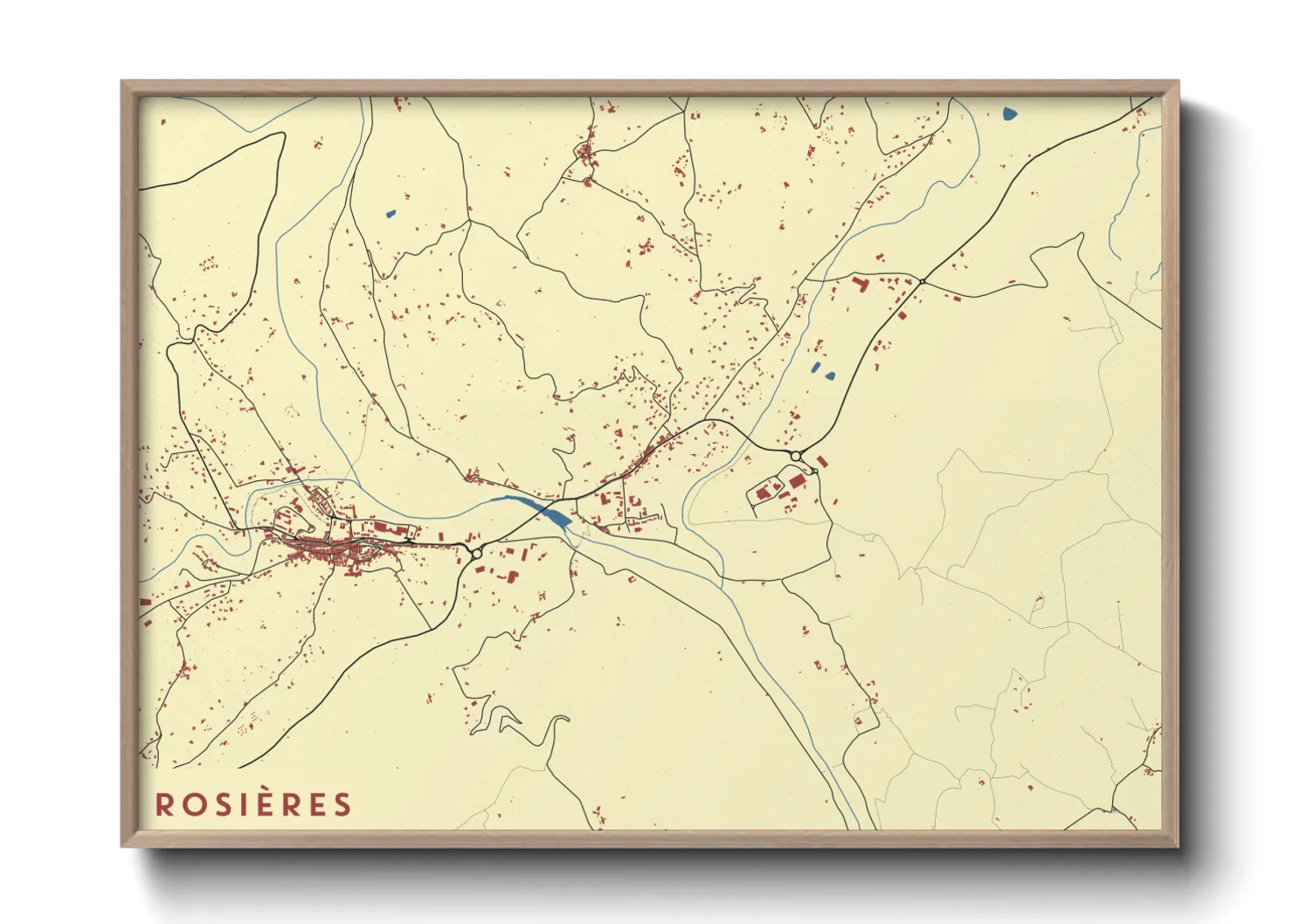 Une affiche de carte sur Rosières
