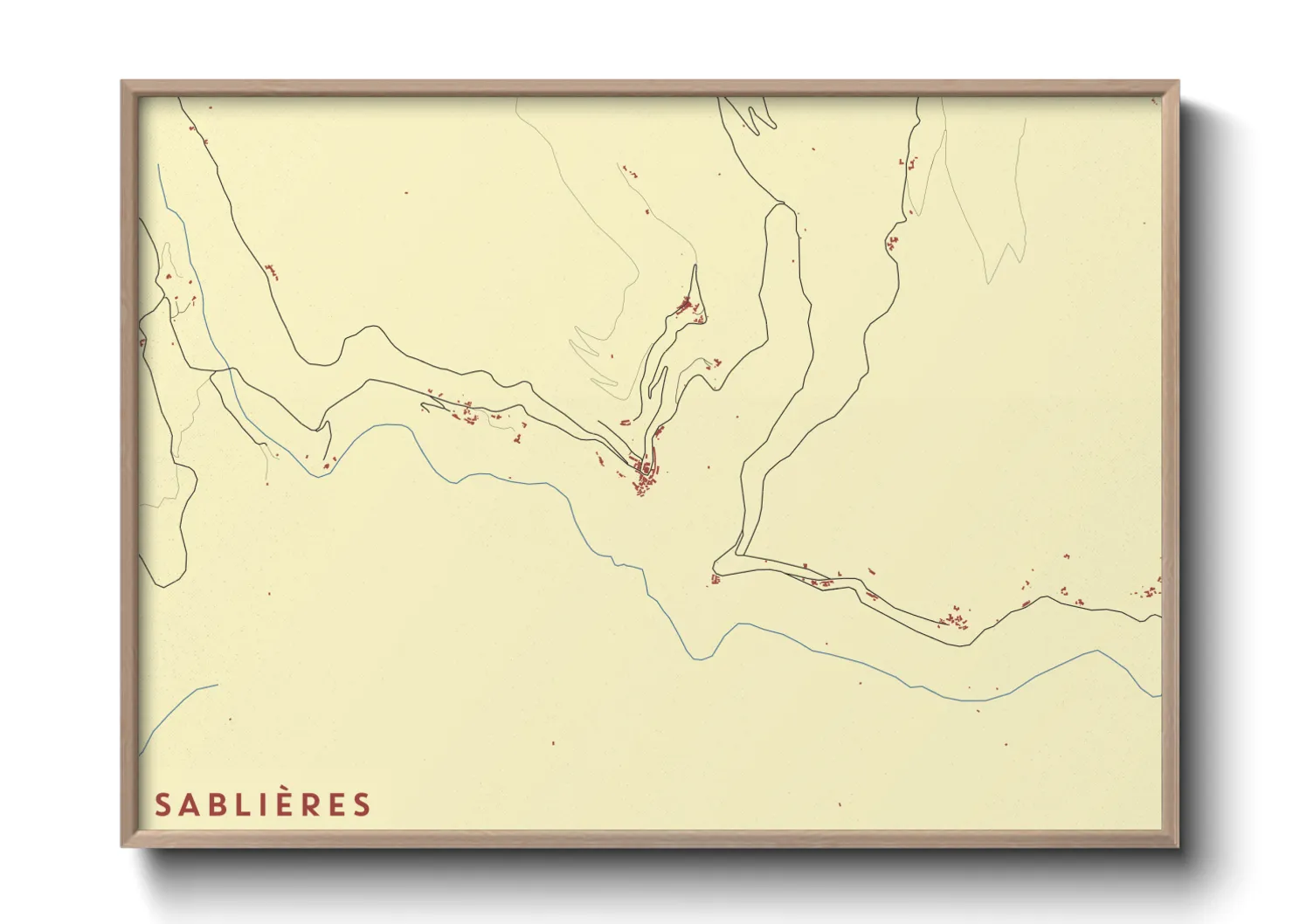 Une affiche de carte sur Sablières