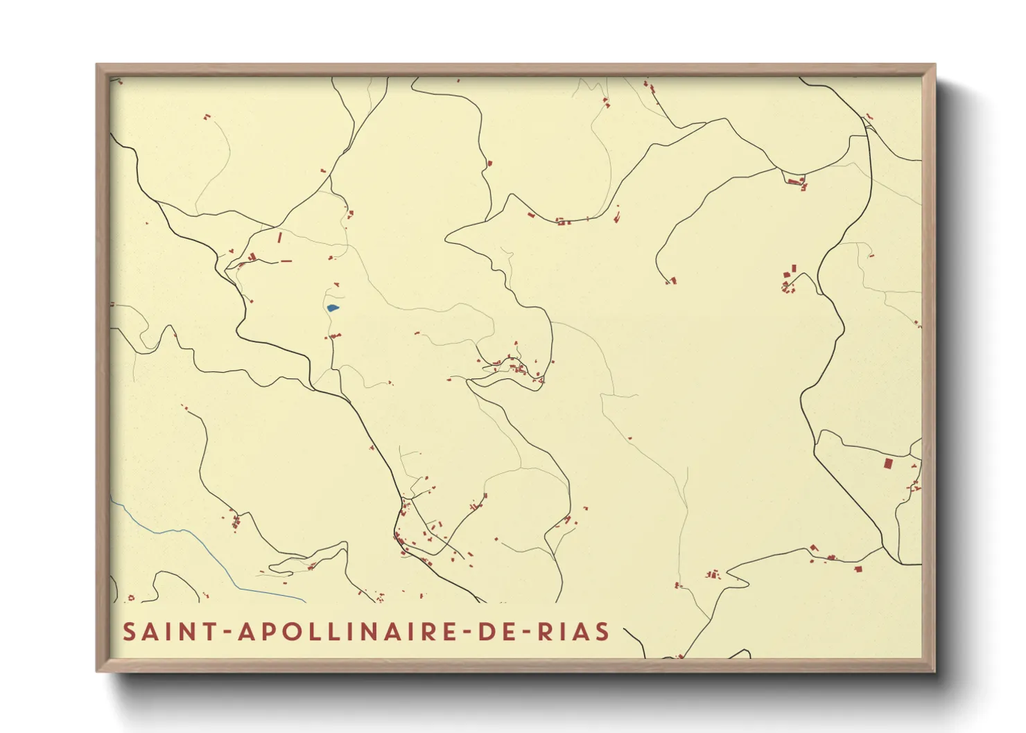 Une affiche de carte sur Saint-Apollinaire-de-Rias