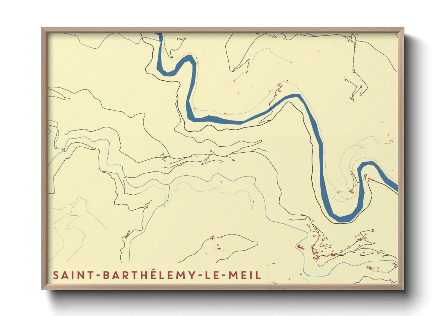 Une affiche de carte sur Saint-Barthélemy-le-Meil