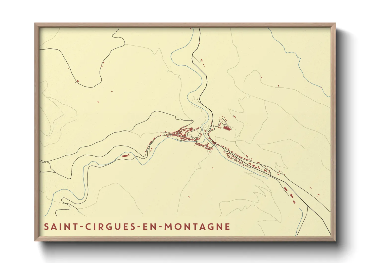 Une affiche de carte sur Saint-Cirgues-en-Montagne