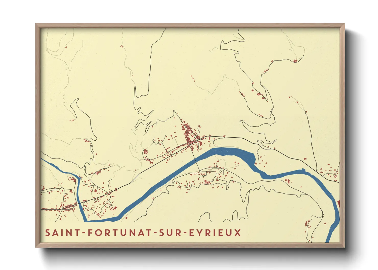 Une affiche de carte sur Saint-Fortunat-sur-Eyrieux