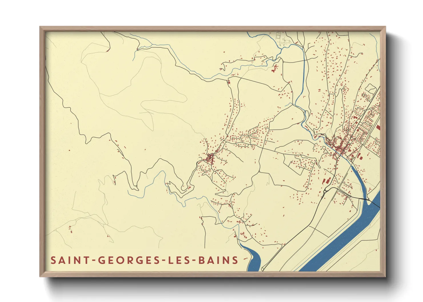 Une affiche de carte sur Saint-Georges-les-Bains